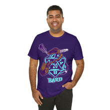 Load image into Gallery viewer, The Melodic Dice: A D20 Die Dressed as a Bard T-shirt | Regular Fit | Fantasy DnD Tee

